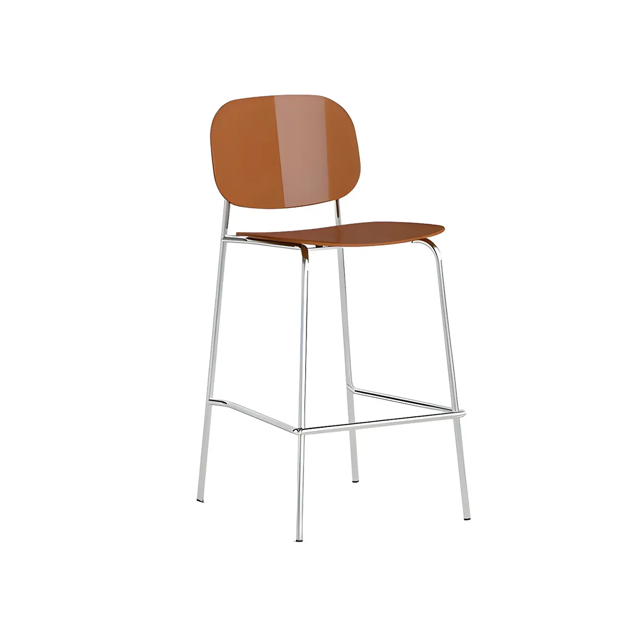 Modern Metal Counter Height Acrylic Bar Stools