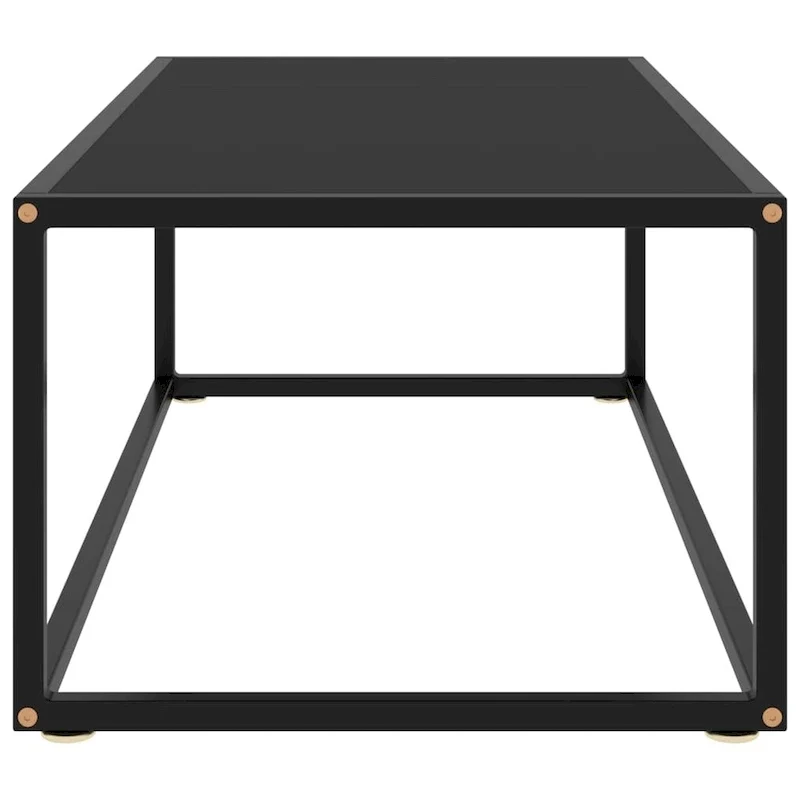 vidaXL Coffee Table Black with Black Glass 39.4x19.7x13.8 - 39.4 x 19.7 x 13.8