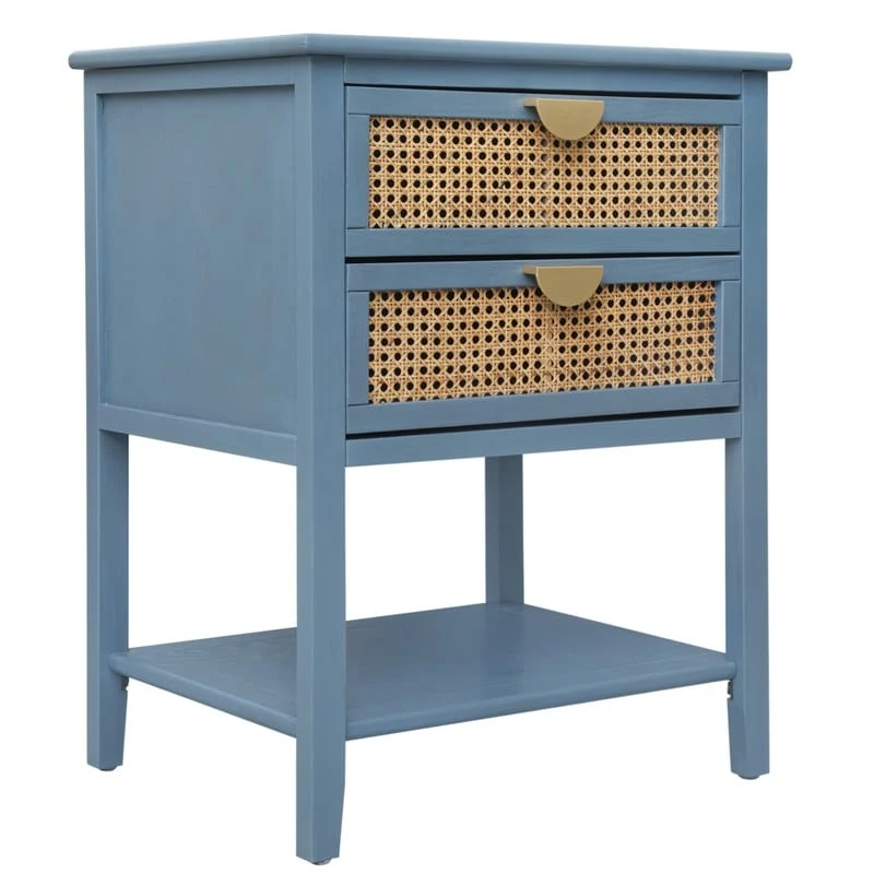 Nightstands with 2 drawers, rattan nightstands, drawers and shelves