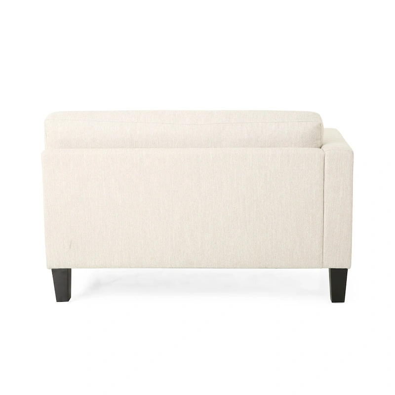 Beige Modern 101 3-seater Sofa with Wood Legs and Two Pillows for Living Room