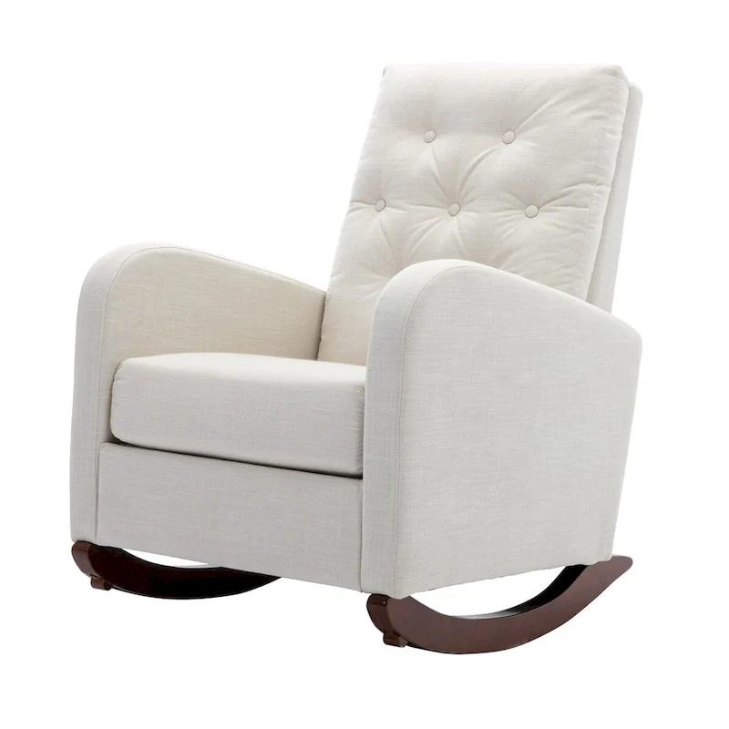 High Back Rocking Chair Nursery Chair, Padded Seat Armchair