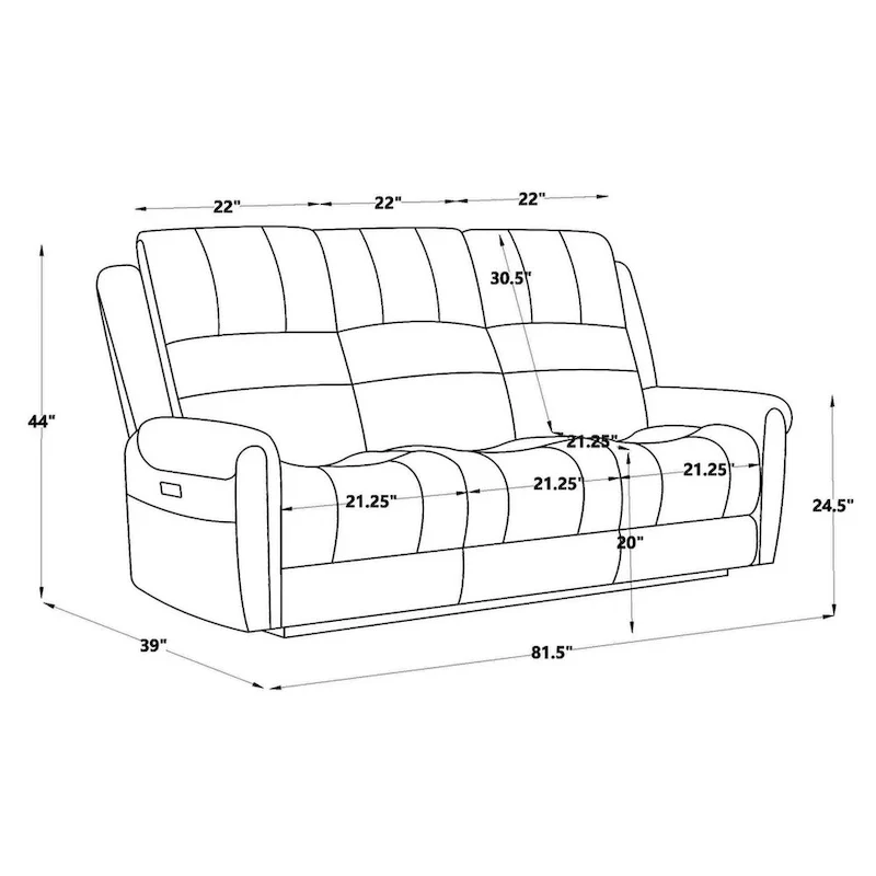 Power Sofa Loveseat Recliner Adjustable Headrest High Back Nailhead