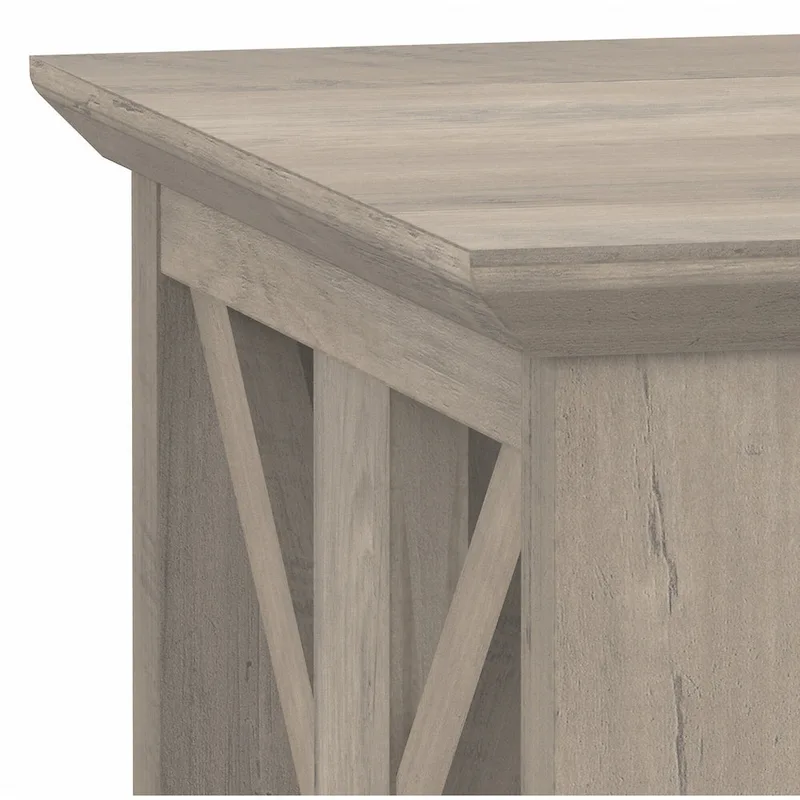 4-Shelf Bookcase in Linen White Oak / Driftwood Gray – 2 Adjustable Shelves