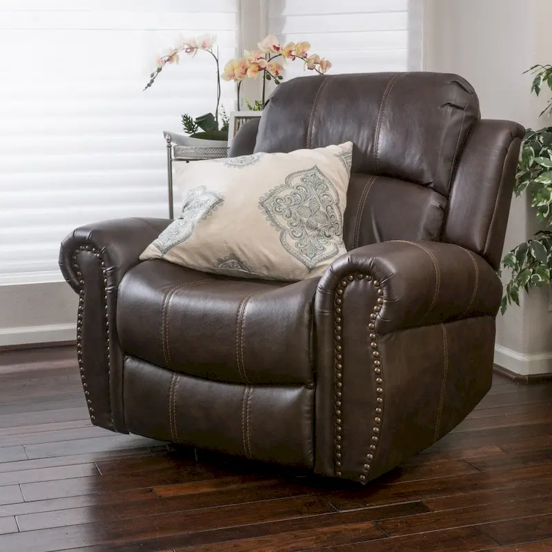 Charlie Bonded Leather Glider Recliner by Christopher Knight Home