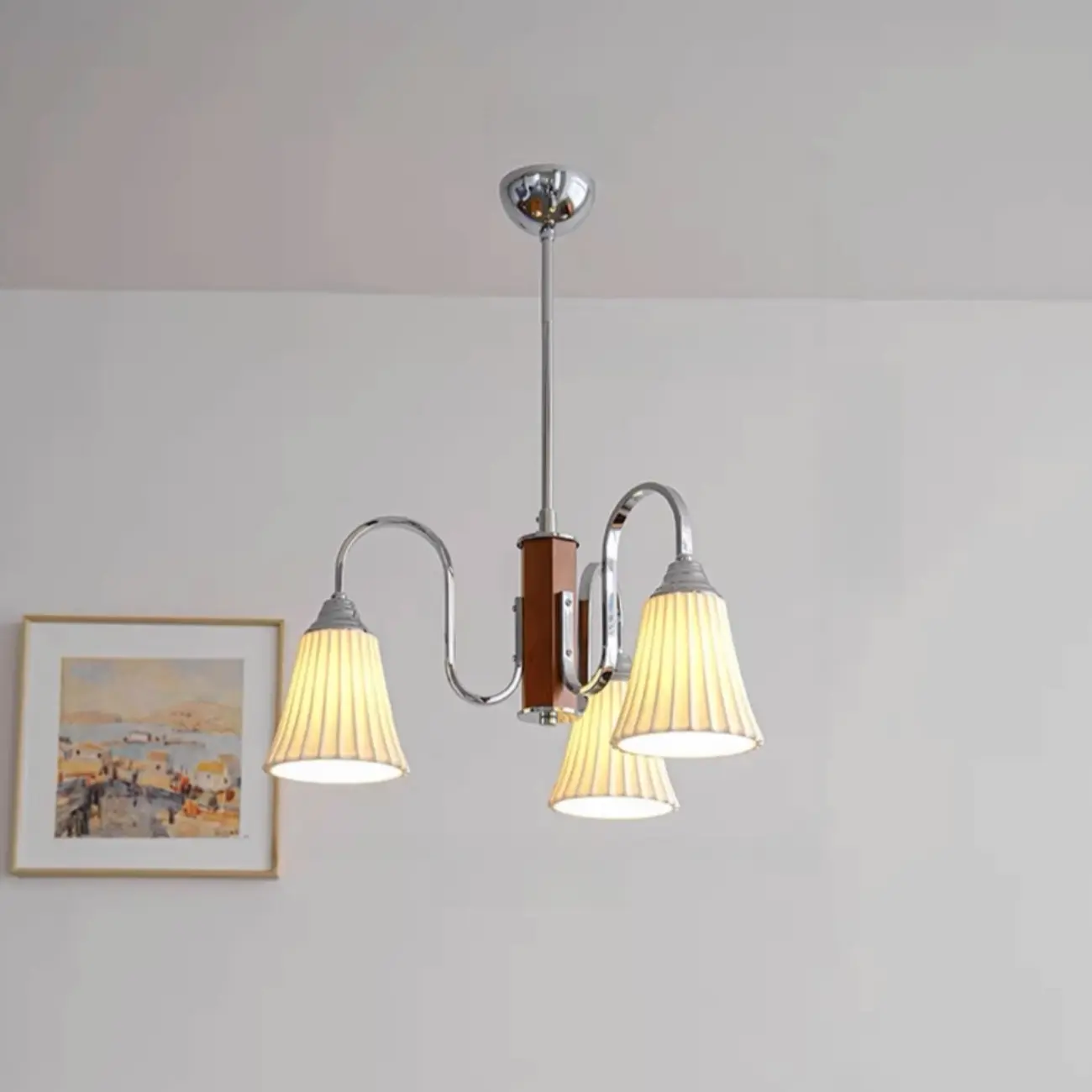 Modern Geometric Ceramic Multi-Light Chandelier