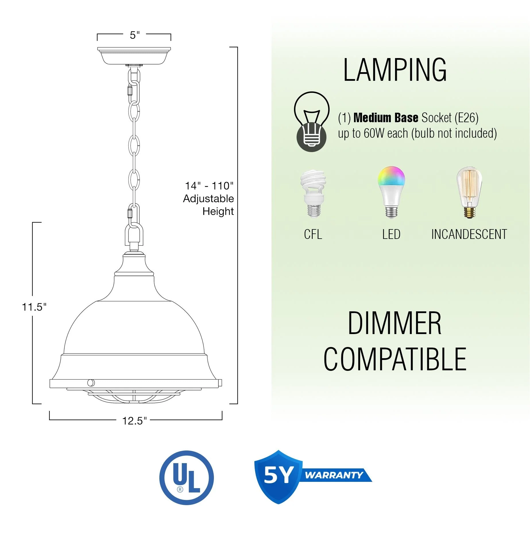 Liberty 13 Modern Industrial Pendant Light
