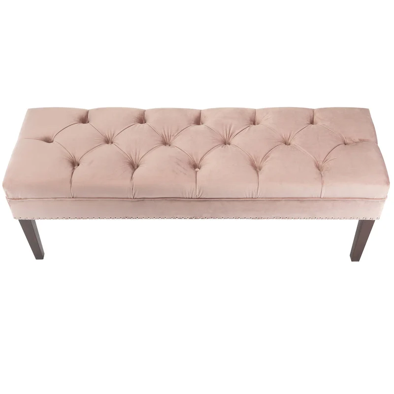 Mid Century Modern Tufted Upholstered Living Room Bench