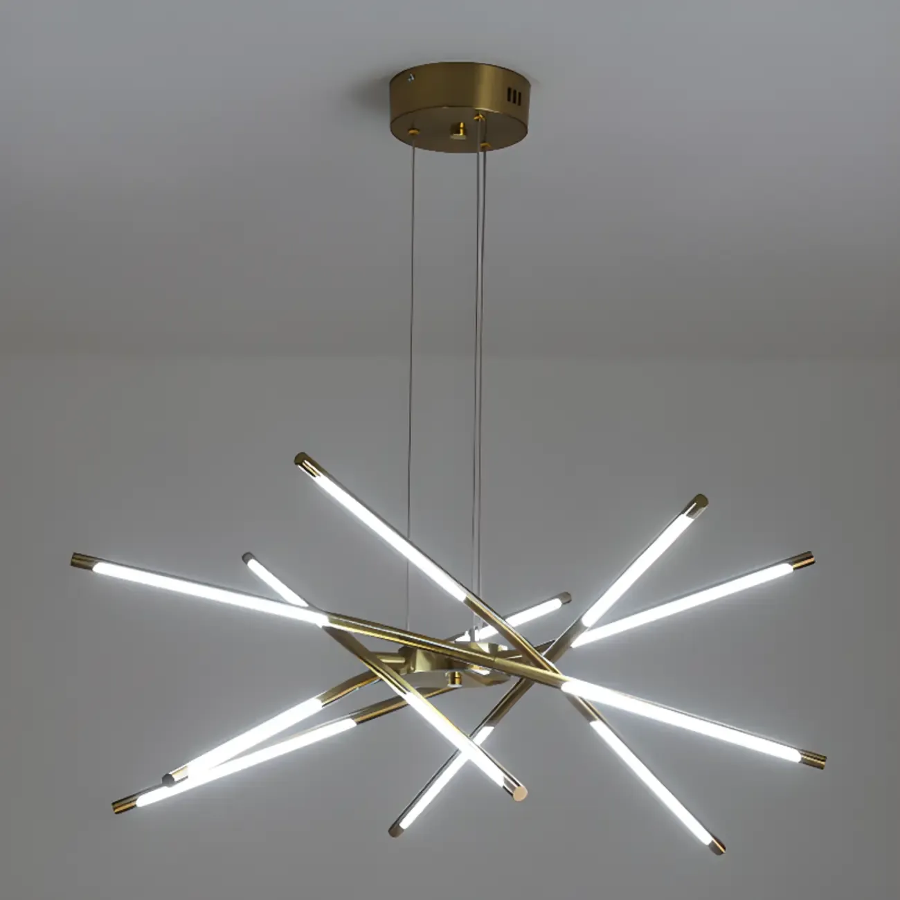 Modern LED Linear Chandelier with Adjustable Height