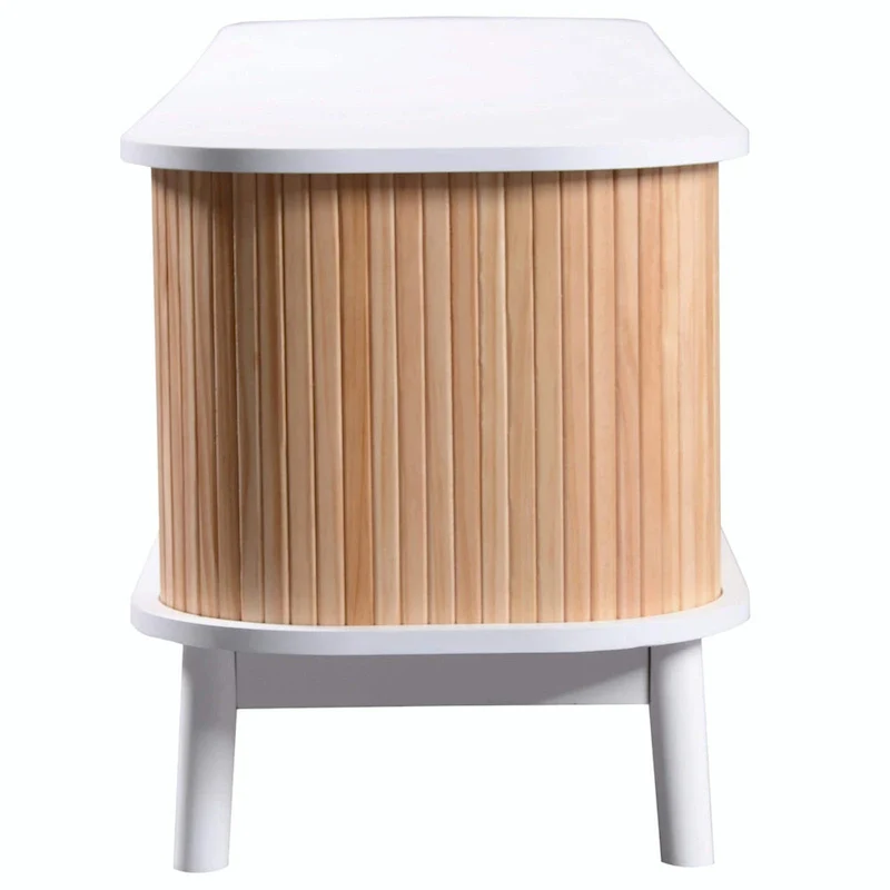 Modern Farmhouse Media Console with Solid Wood Legs