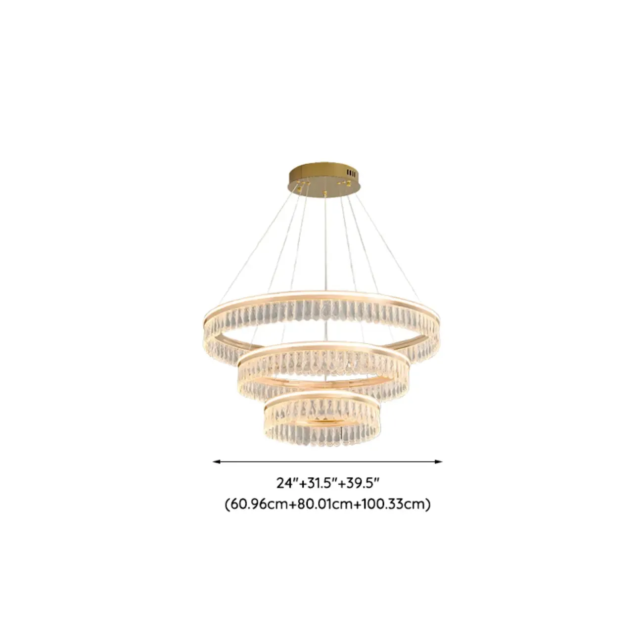Dimmable Circle Gold Crystal Modern LED Chandeliers