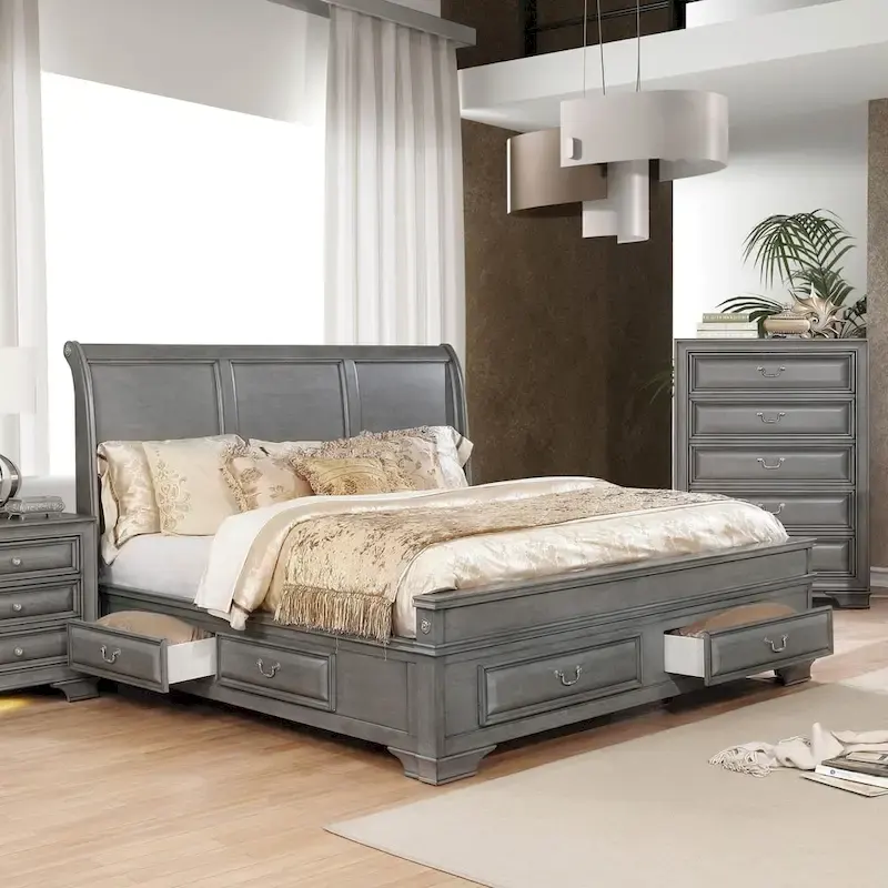 Oslo Traditional 6-drawer Storage Platform Bed