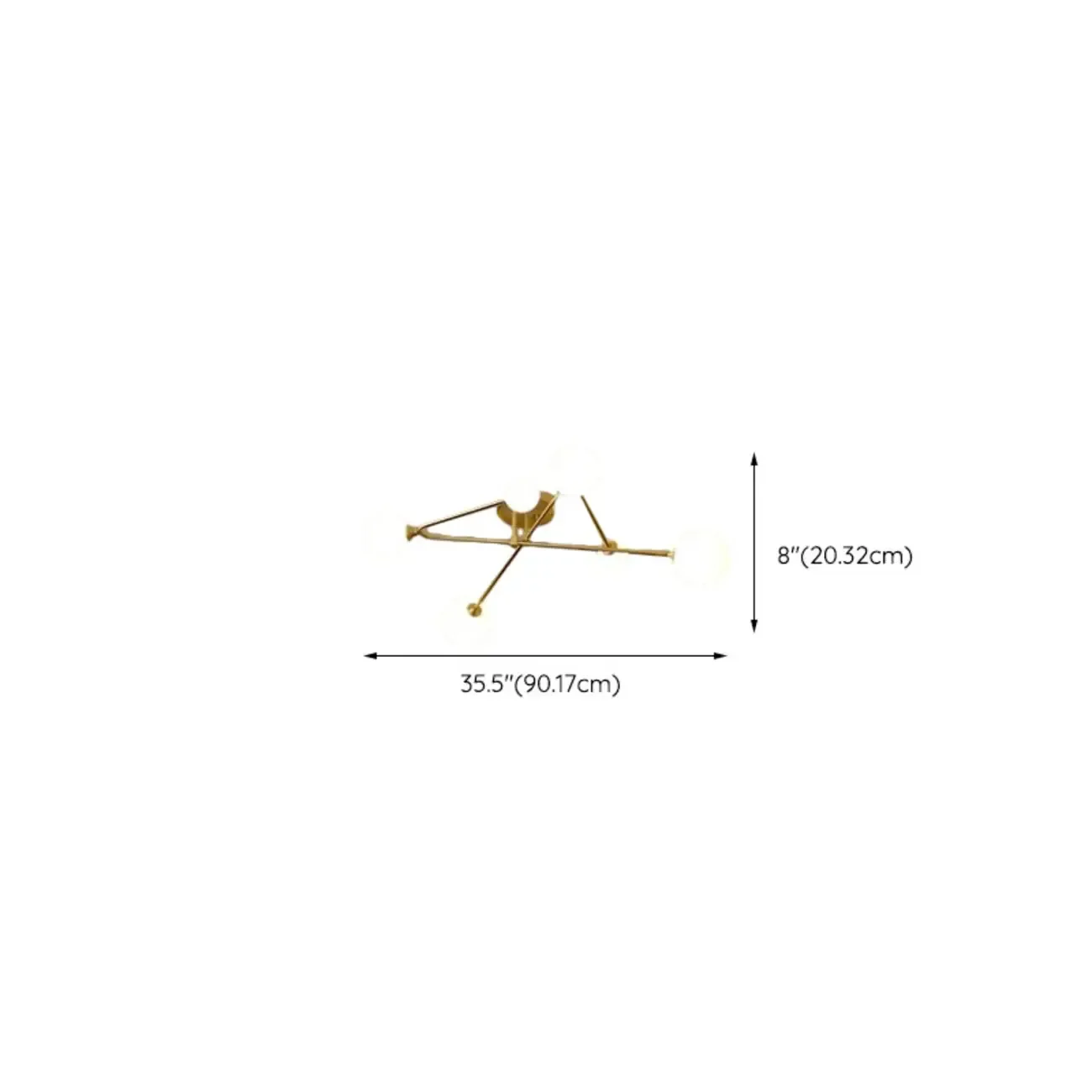 Modern Large Gold Glass Globe Semi Flush Ceiling Lights