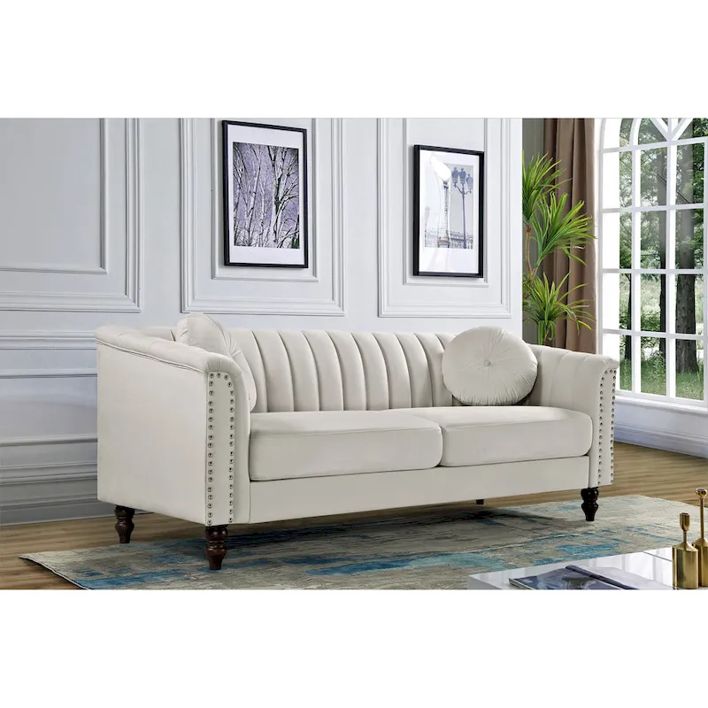 Hills Tufted Back Nailhead 75.2  Sofa