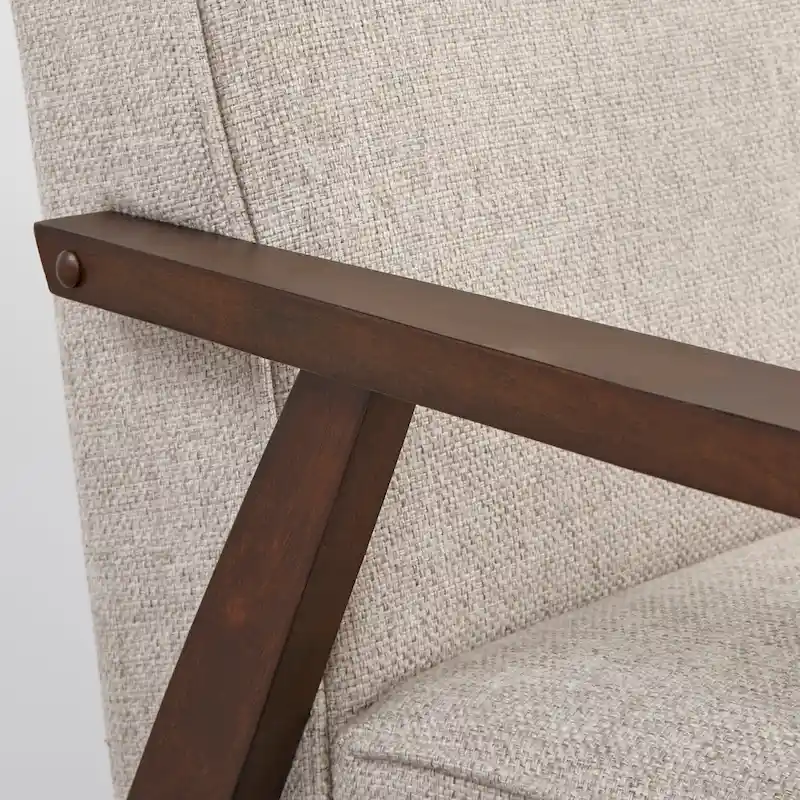 3-Seat Sofa with Rubberwood Legs and Removable Cushions