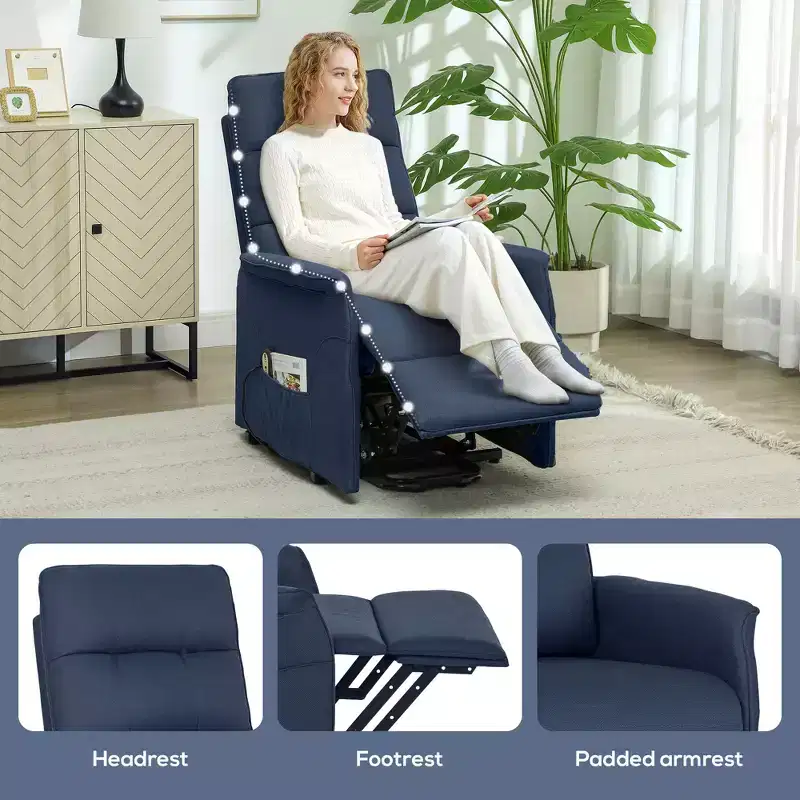 HOMCOM Power Lift Recliner Chair, Electric Reclining Chair with Remote, Side Pockets, Pocket Spring, Tufted Back, Quick Assembly