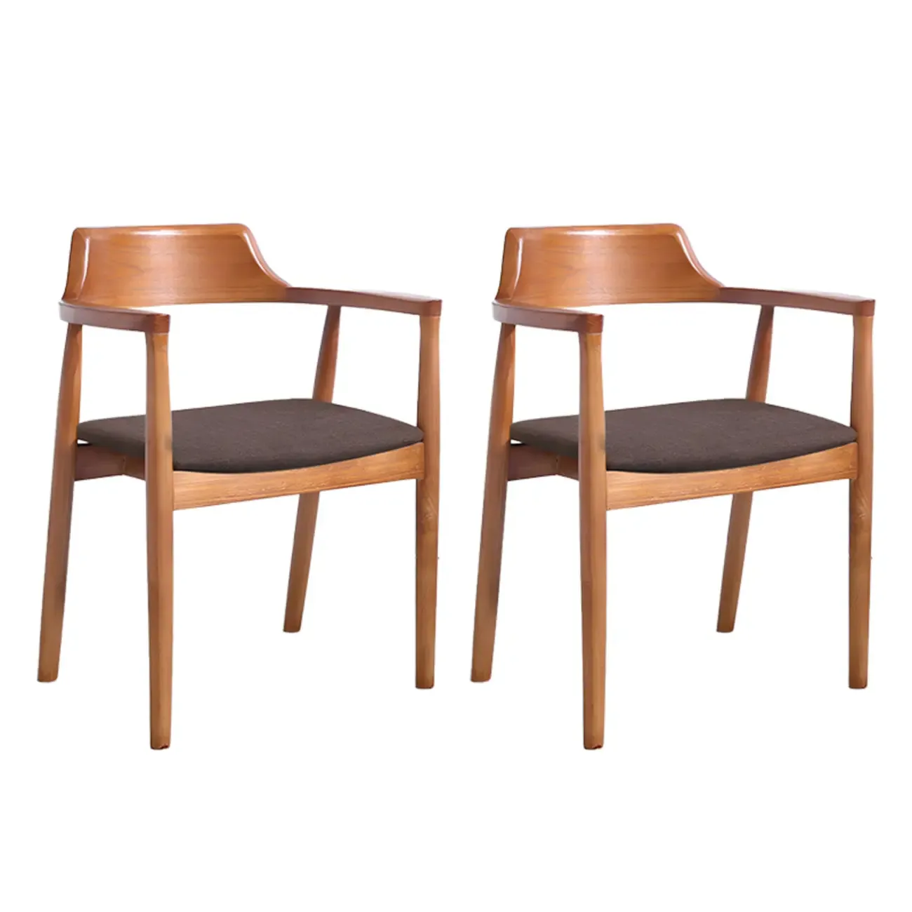 Mid Century Solid Wood Dining Chair Set of 2