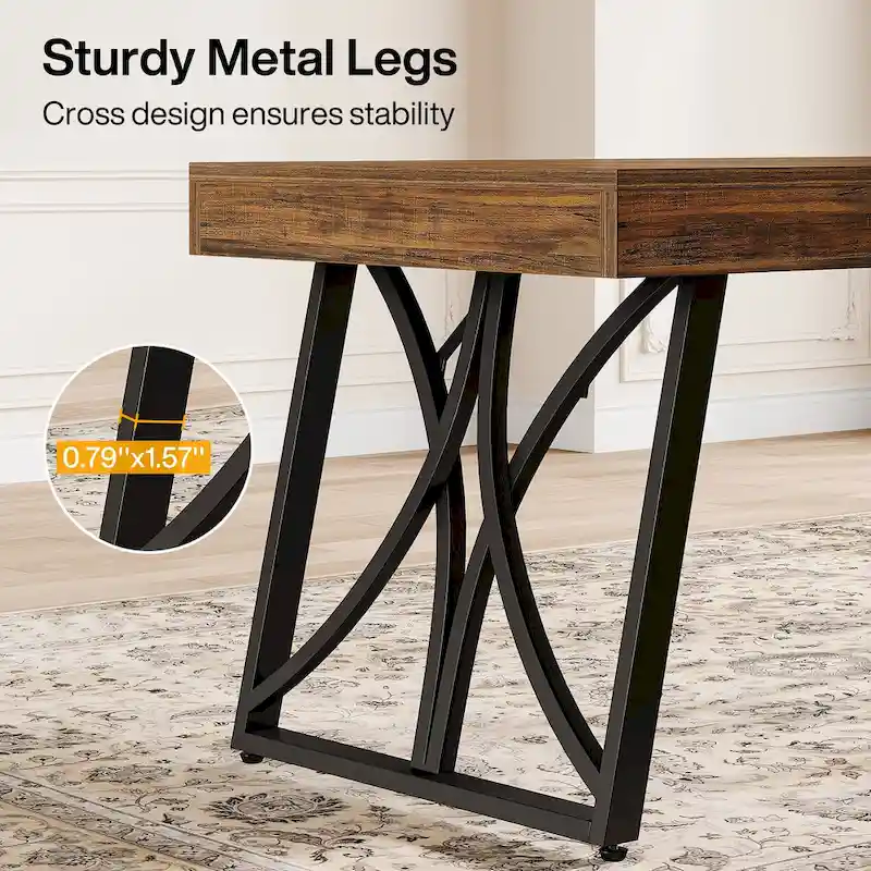 63-Inch Executive Desk, Industrial Large Computer Desk