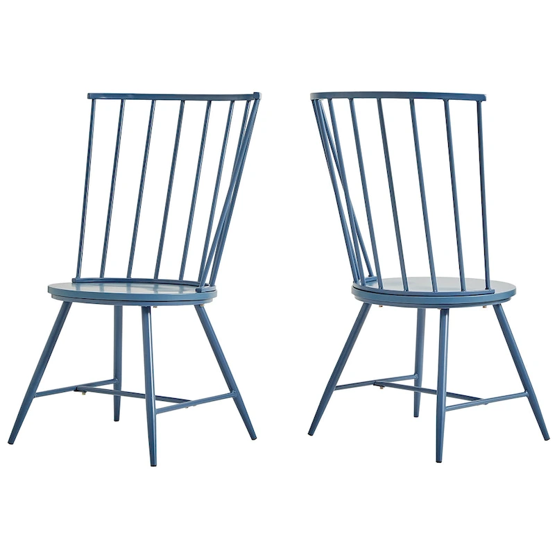 Truman High Back Metal and Wood Spindle Dining Chair (Set of 2) by iNSPIRE Q Modern