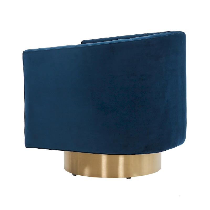 SAFAVIEH Couture Matejka Swivel Channel Tufted Barrel Chair - 28  W x 31  L x 30  H - 28Wx31Dx30H