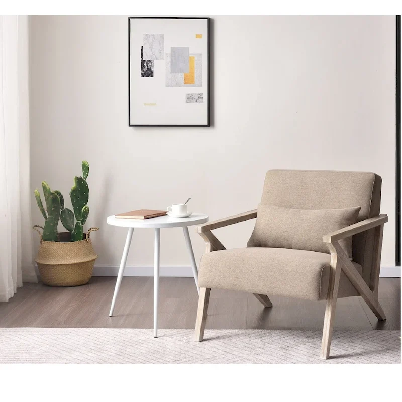 Accent Armchair Solid Hardwood Upholstered