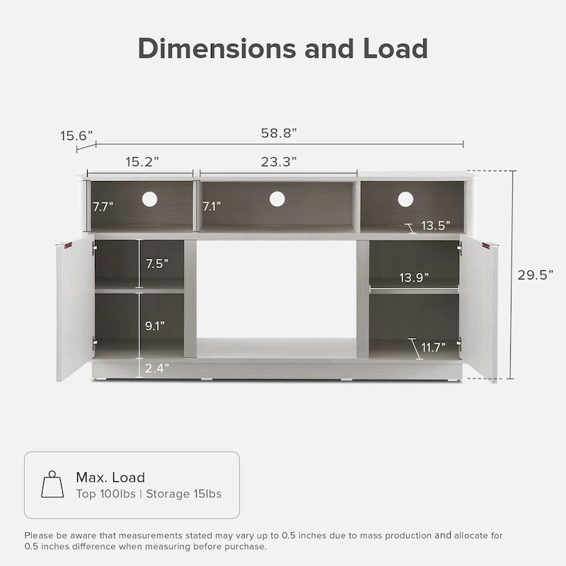 Mopio Brooklyn 59 Electric Fireplace TV Stand