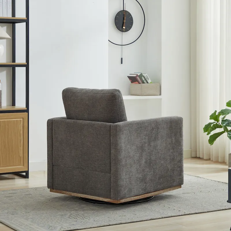 Square Upholstered Swivel Accent Chair