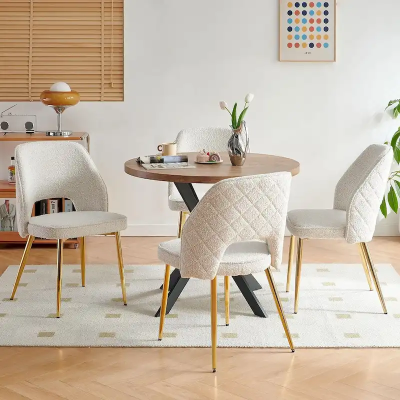 Howtai Upholstered Home Chair Hollow-Back Set of 4