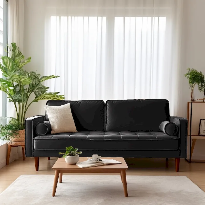 Edona 70 Velvet Square Arm Sofa