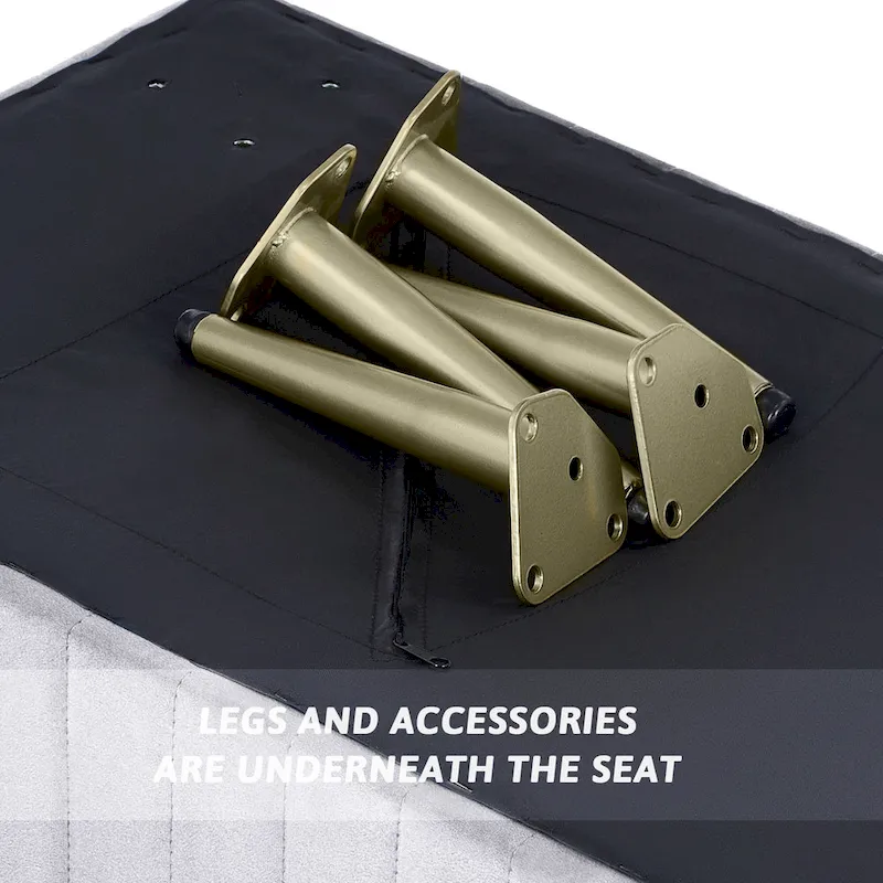 24 Modern Upholstered Entryway Bench with Padded Velvet Seat