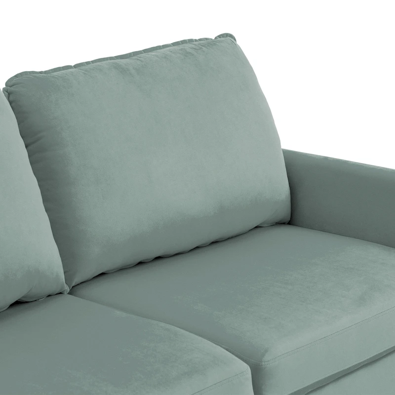 Modern Loveseat Velvet Wood Legs Sofa