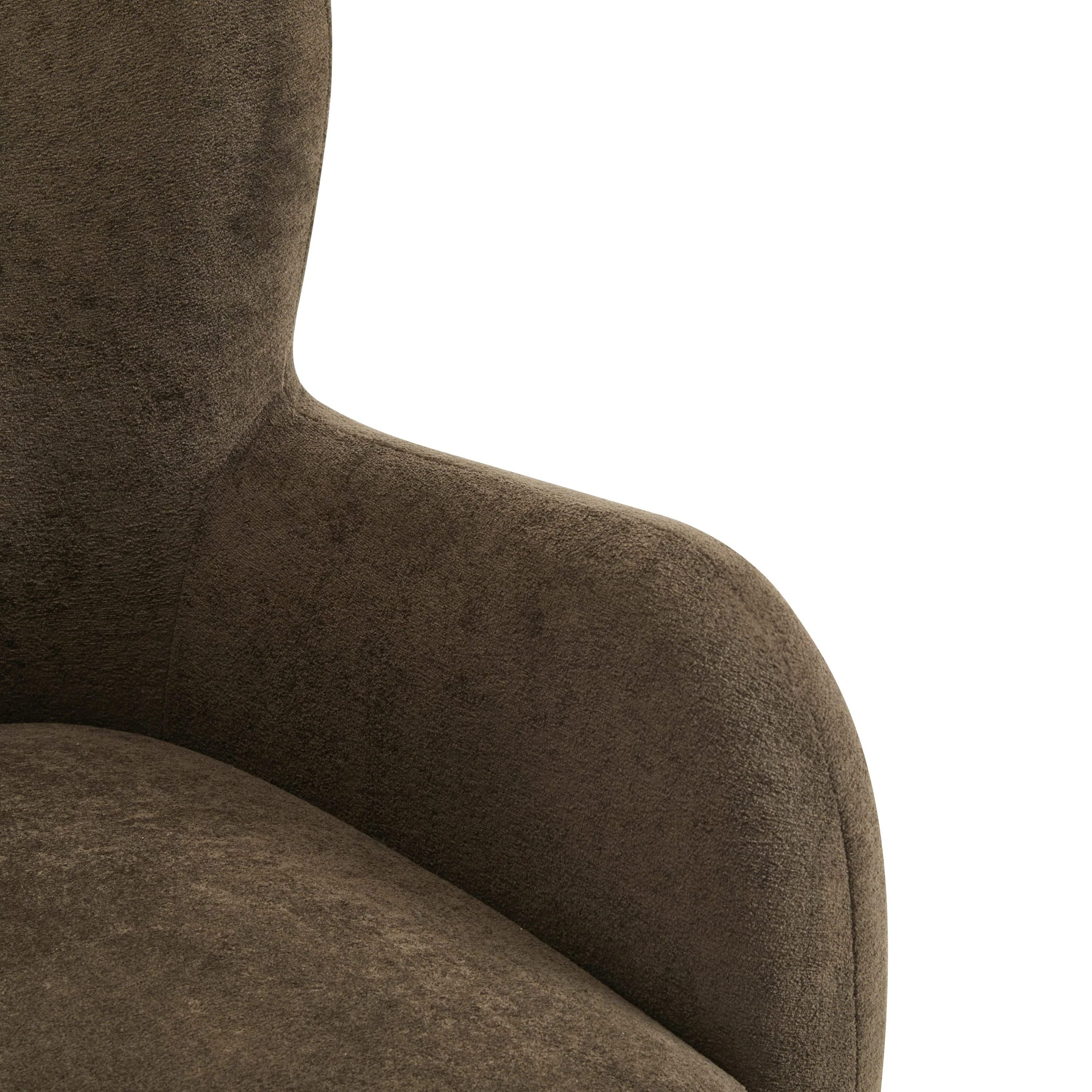 Luxury Modern Fabric Armchair with Round Arms & Tapered Legs