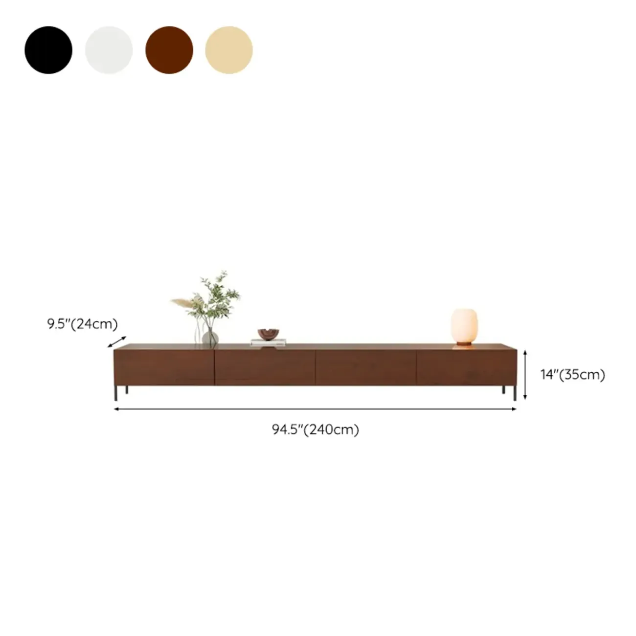 Modern Wood TV Stand in Nut-Brown with Drawers