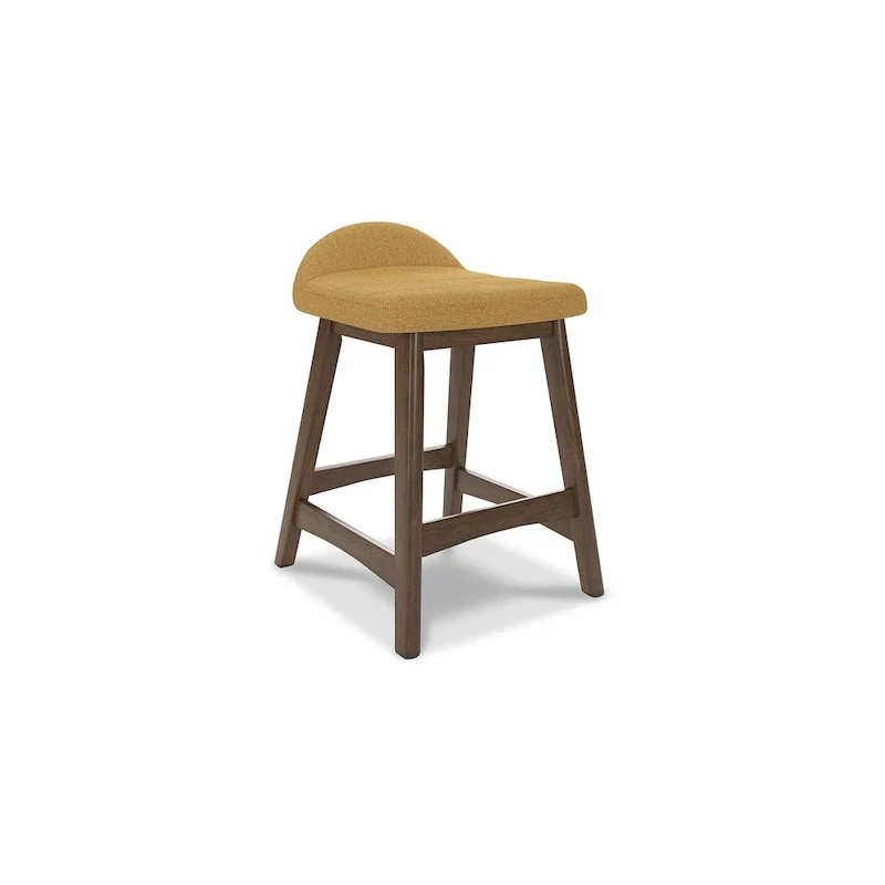 Counter Height Bar Stool, Set of 2, Mid-Century, Polyester, Foam Cushion, Hardwood Frame, Seats 2, Charcoal/Teal/Grey/Yellow
