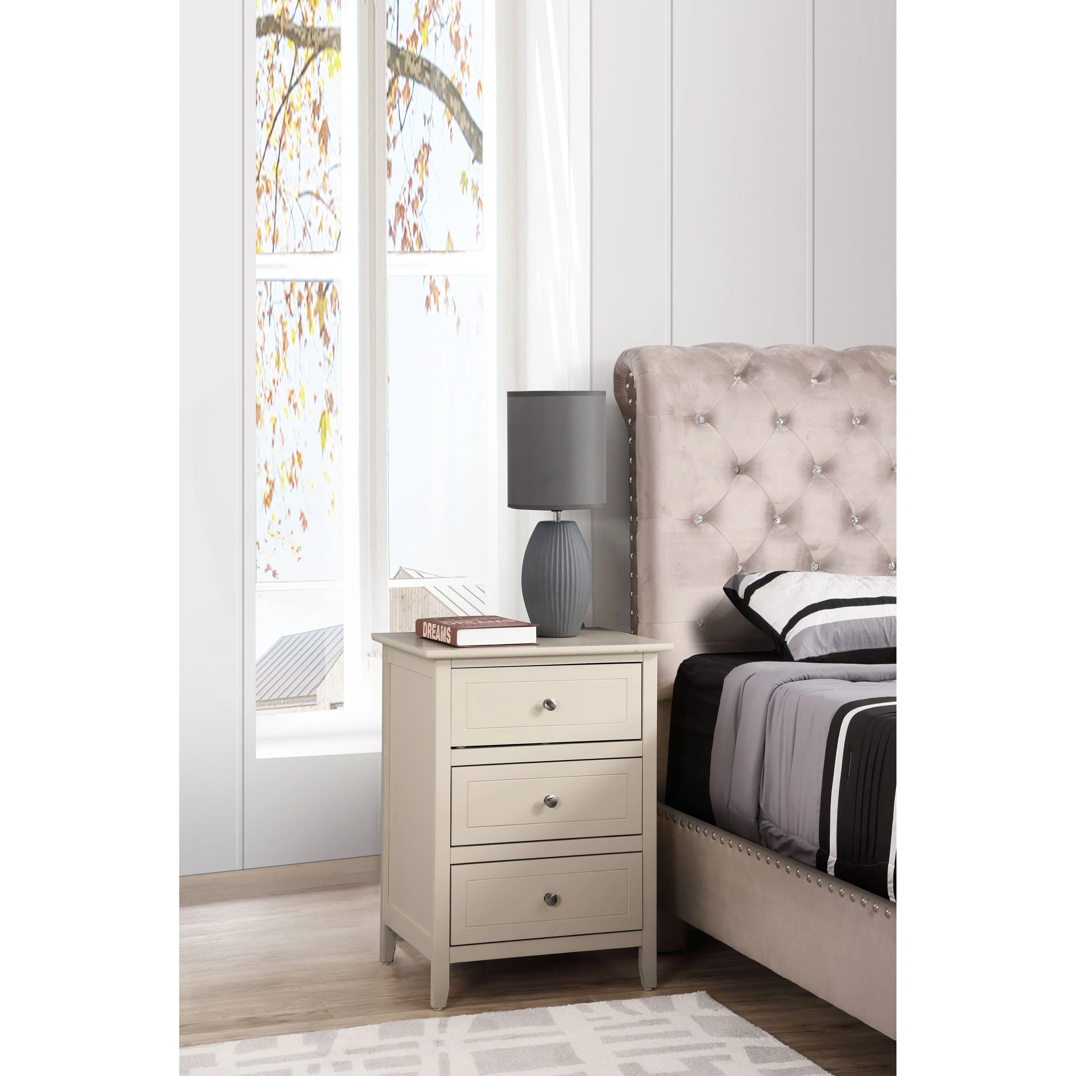 Daniel 3-drawer Transitional Wooden Nightstand