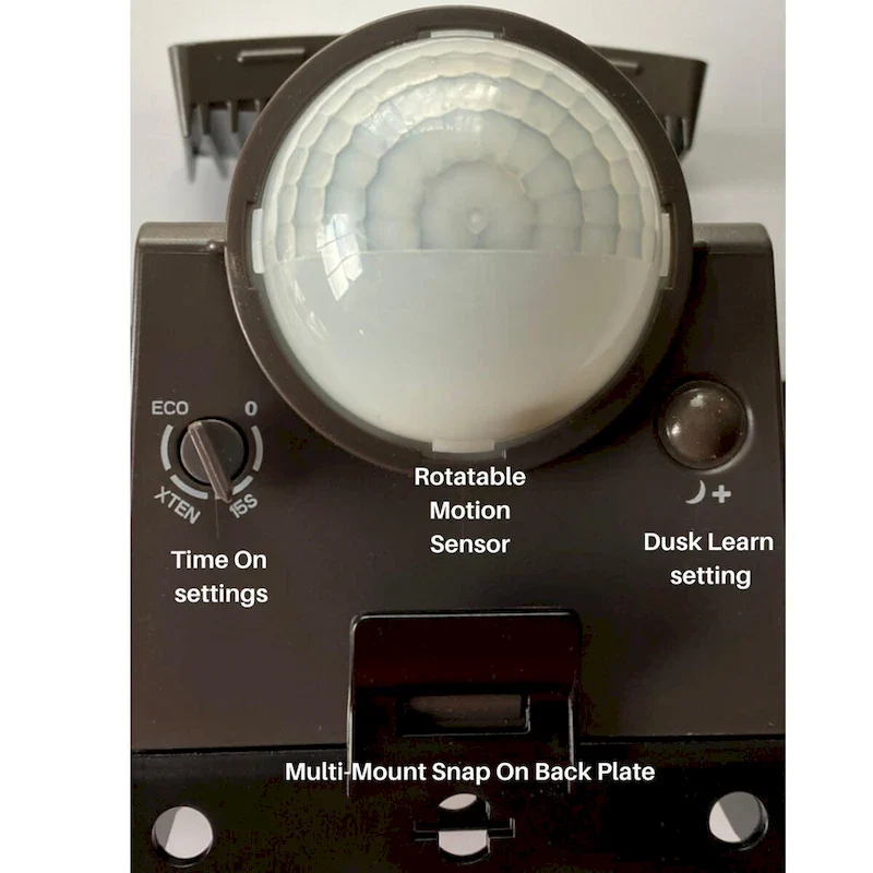 IQ America 500 Lumen Battery Operated LED Motion Security Flood Light, Wall Eave Mount