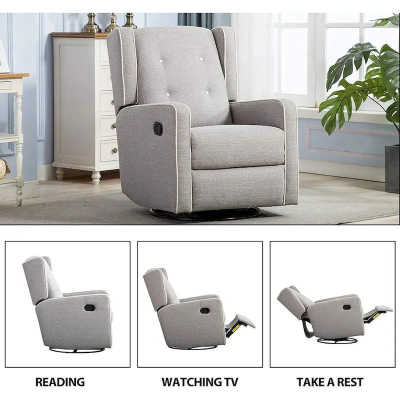 Racing Swivel Rocker Recliner Chair Single Seat Set of two