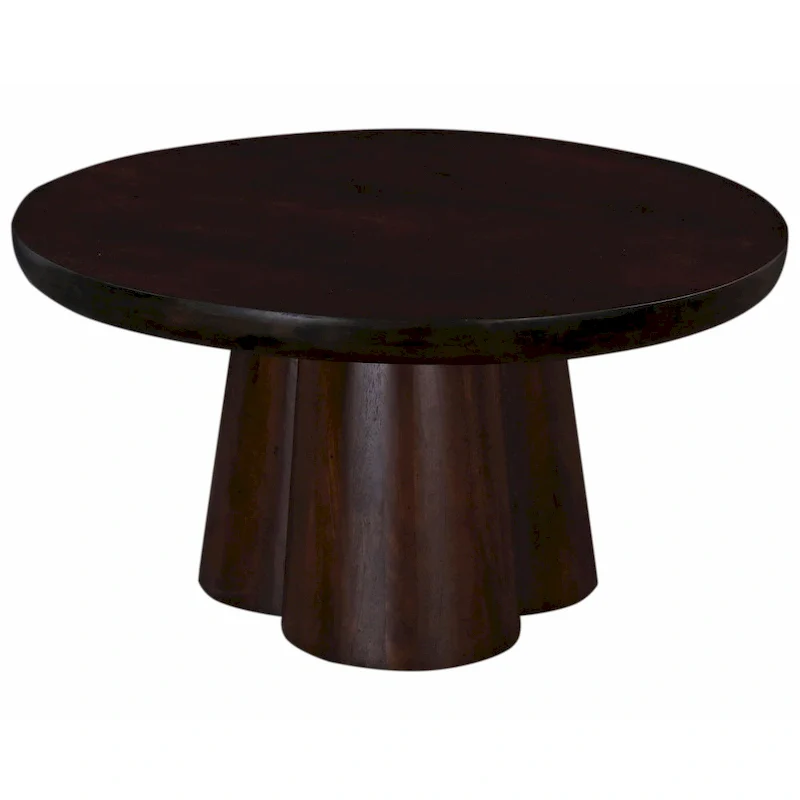Senna 31 in. Wood Round Pedestal Coffee Table
