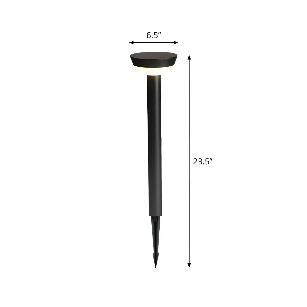 Modern Round Stake Solar Metal Landscape Lighting