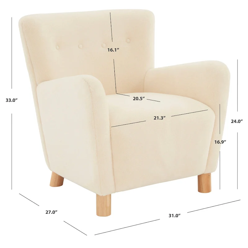 Faux Shearling Accent Chair - 31 In W x 27 In D x 33 In H