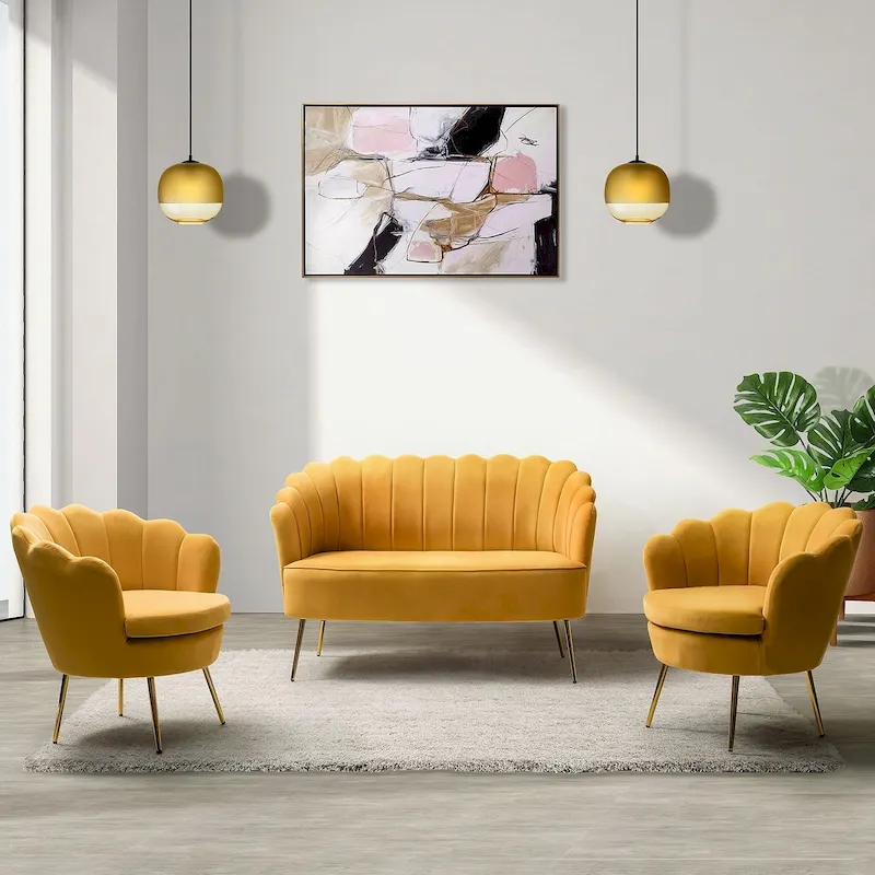 Xabier 52 in. 3 Piece Living Room Set by HULALA HOME