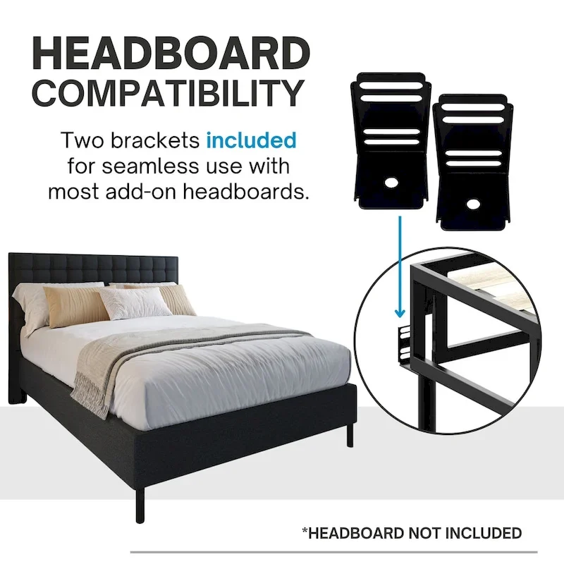 Boyd Sleep Omni 2-in-1 Metal Box Spring Foundation & Bed Frame, Headboard Brackets & Legs Included