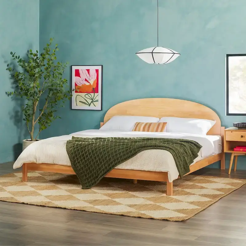 Middlebrook Designs Arched Headboard Solid Pine King Bed