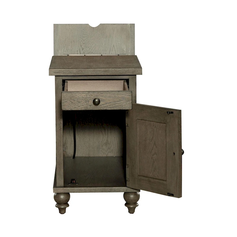 Americana Farmhouse Dusty Taupe Chairside Table