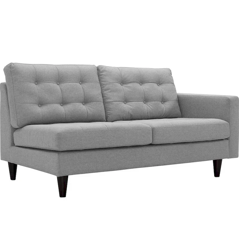 2 Piece Upholstered Fabric Left Facing Bumper Sectional