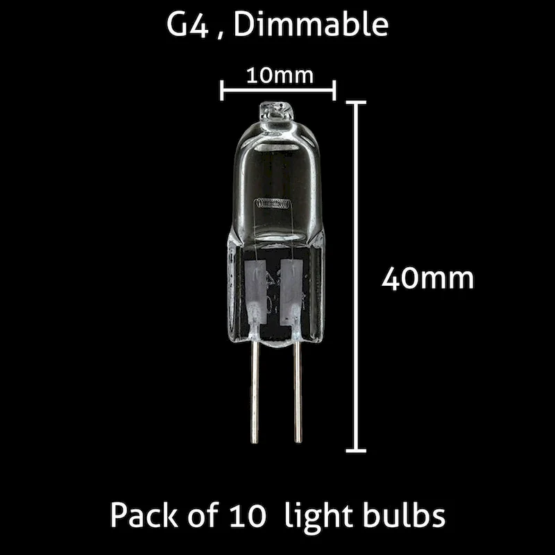 Dimmable HALOGEN LIGHT BULBS G4-110-20W ( 10 Pack ) - clear