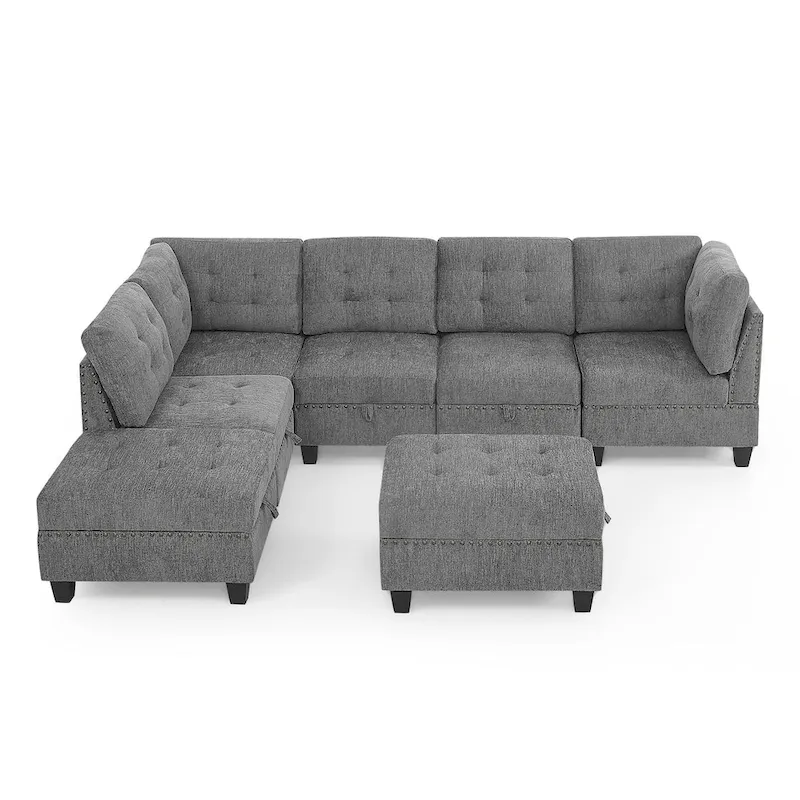 DIY Combination Modular Sectional Sofa, Gray