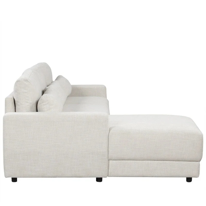 L-shaped Modular Sectional Sofa w/Removable Back Cushions & 3 Pillows