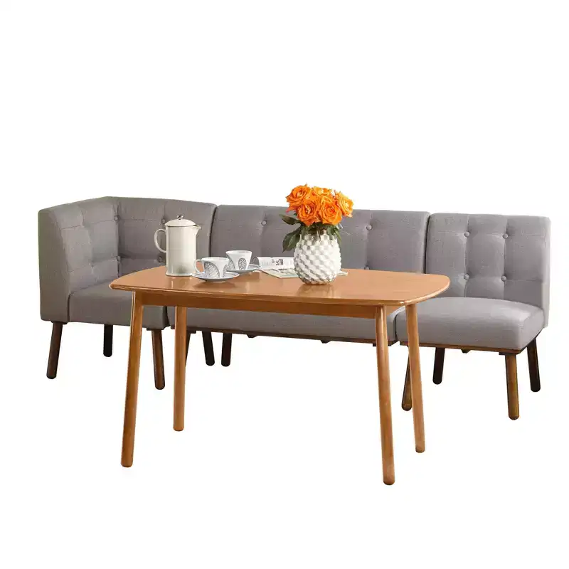 Buylateral 4pc Seats 4 Neha Mid Century Modern Upholstered Dining Set