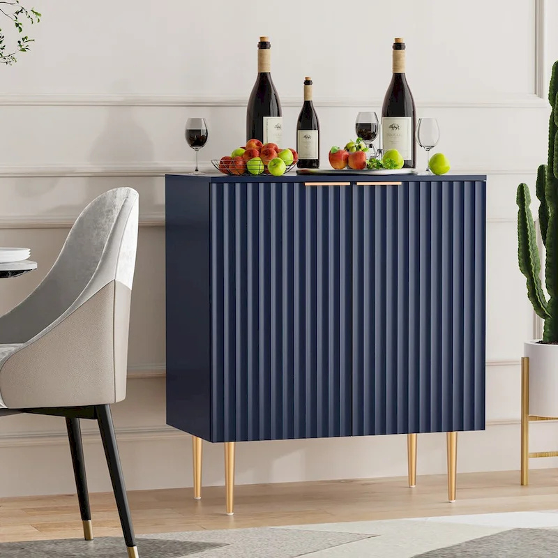 Sideboard Buffet Cabinet Set of 2 with Adjustable Shelves -