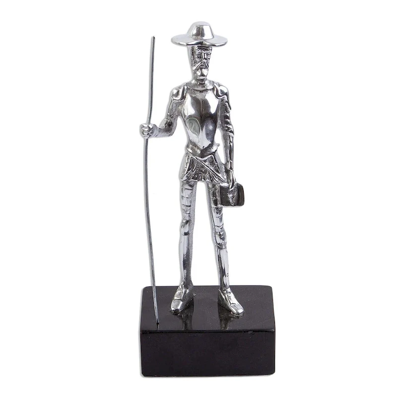Novica Handmade Knightly Quixote Aluminum Statuette